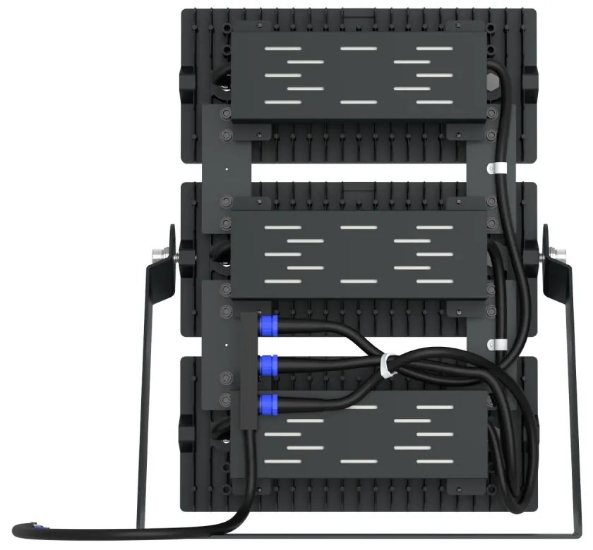 Faro Modulare LED 600W IP66, 167lm/W, No Flickering con driver Philips Colore  Bianco Naturale 4.000K, Scegli l'angolo di illuminazione Asimmetrica 50°, Scegli le staffe dei moduli Fisse