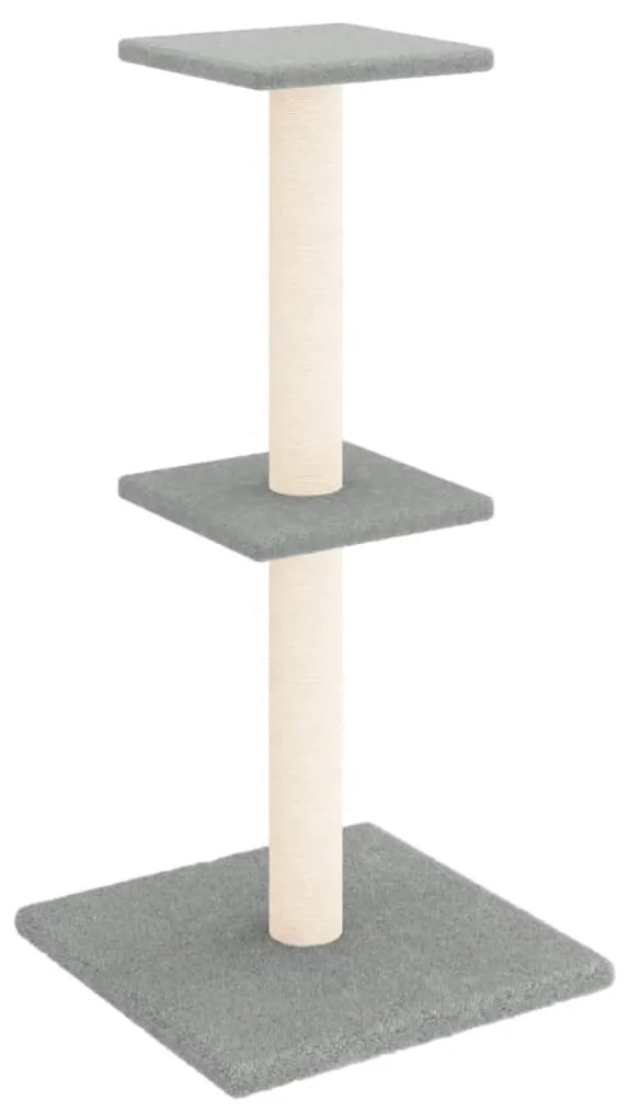 Albero per gatti con tiragraffi in sisal grigio chiaro 73 cm
