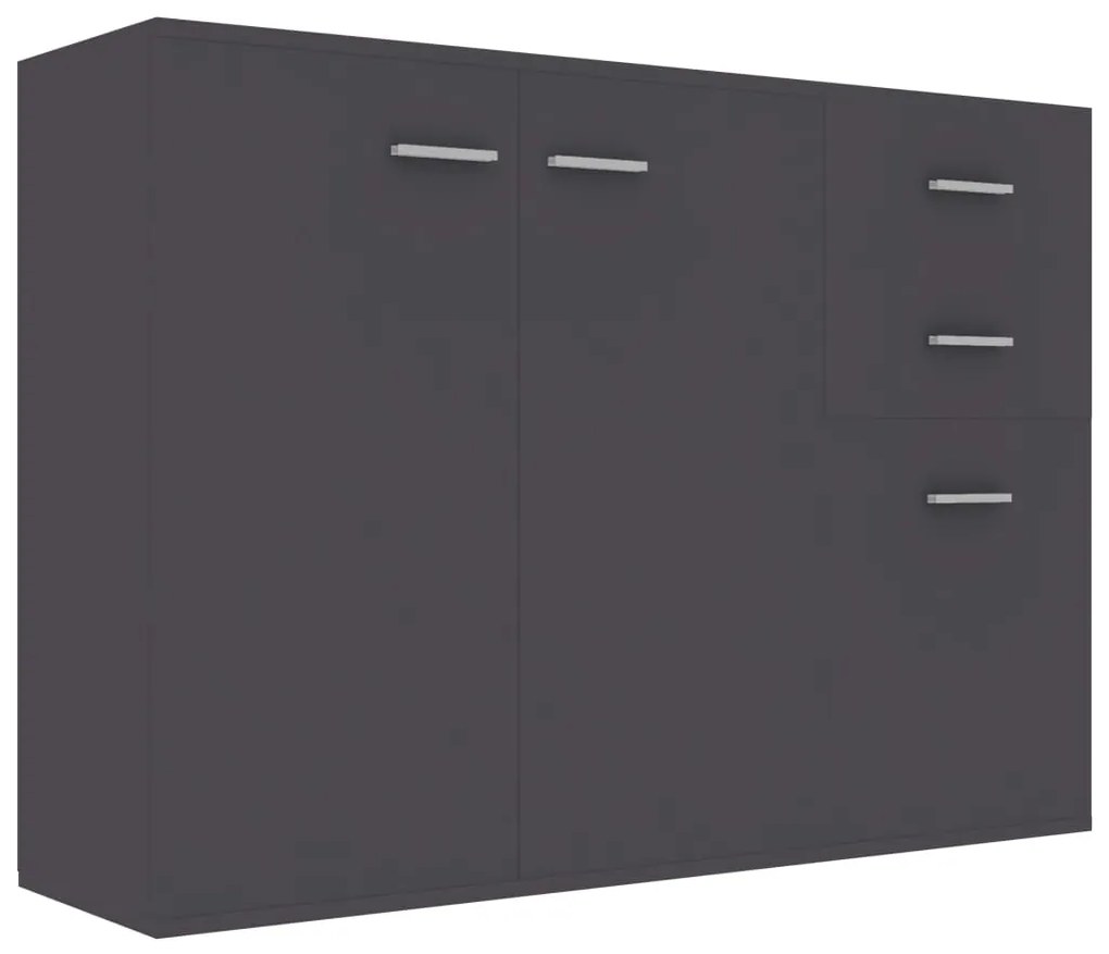 Credenza grigia 105x30x75 cm in legno multistrato