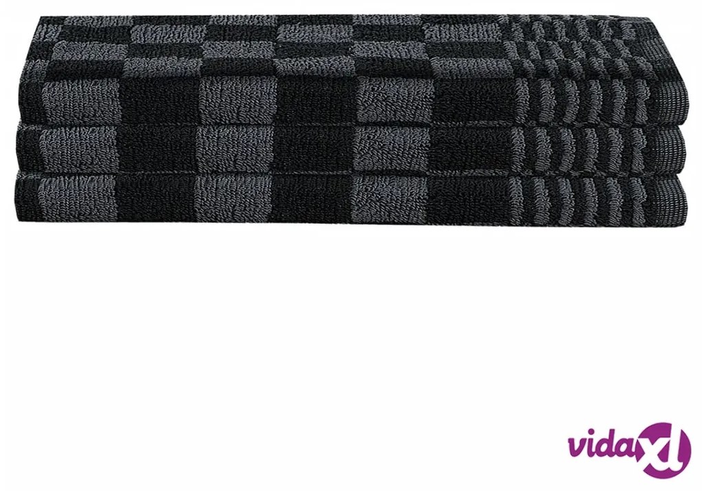 vidaXL Set Strofinacci 15 pz con Guanti da Forno e Presine Cotone Nero
