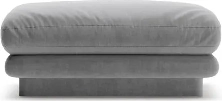 Poggiapiedi in grigio chiaro con rivestimento in velluto Torino – Micadoni