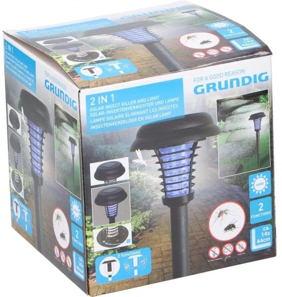 Grundig 12217 - Lampada solare LED e zapper per insetti LED/1xAA 600 mAh