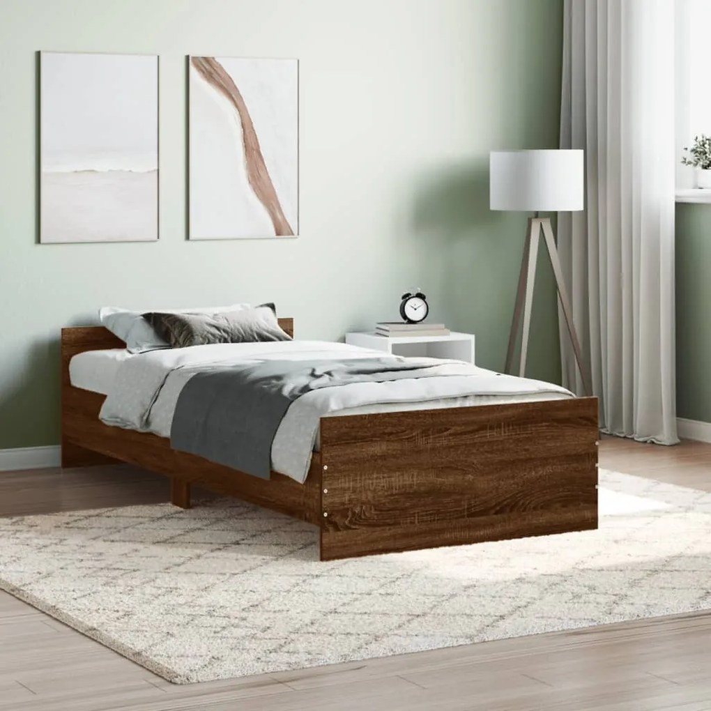 Giroletto Senza Materasso Rovere Marrone 90x200cm İn Truciolato /