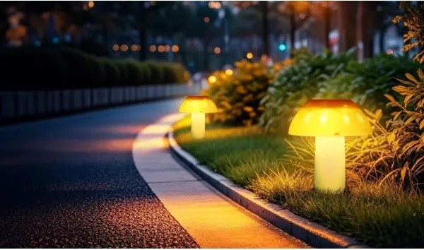 Aigostar - Lampada LED solare LED/0,024W/1,2V 200 mAh 2700K IP44 fungo porcino