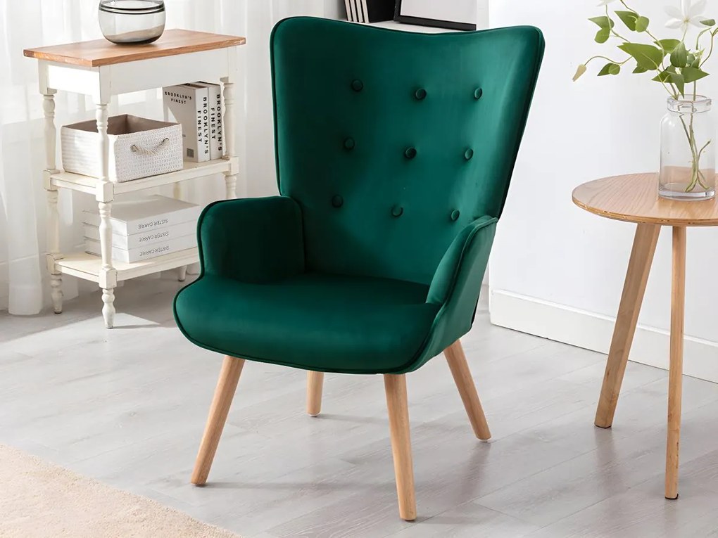 Poltrona in Velluto Verde - VATELY