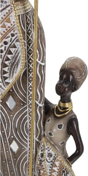 Masai Tribal Con Figlio Cm 11,5X8,5X46