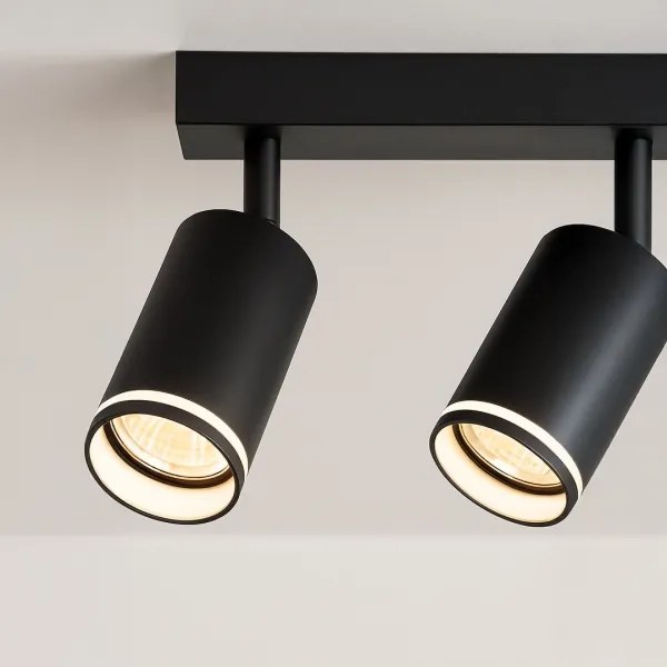 Faretto PIPE 2xGU10/10W/230V nero