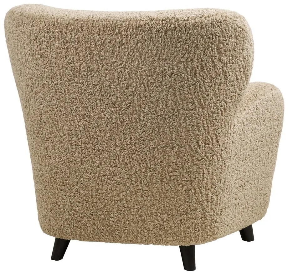 Poltrona marrone chiaro con rivestimento in bouclé Lunaro – House Nordic