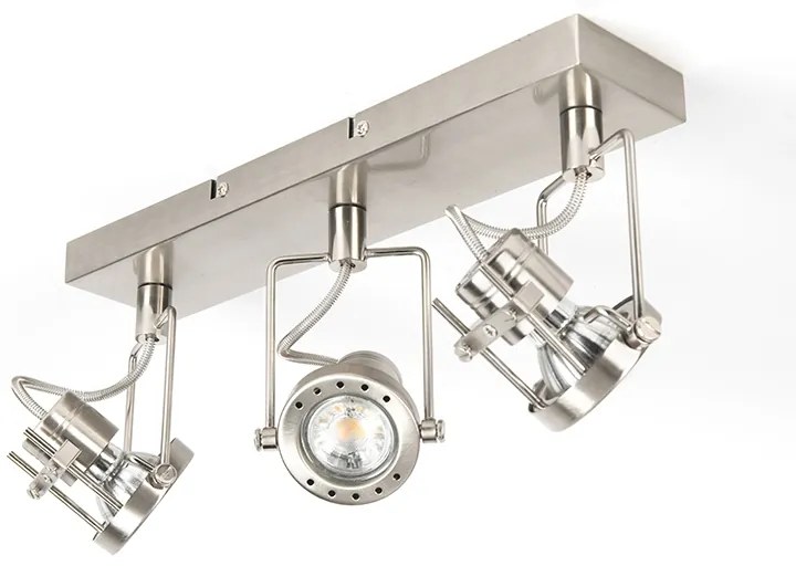 Faretto industriale in acciaio 3 luci orientabile e inclinabile - Suplux