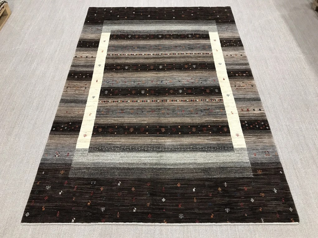 Loribaft Tappeto 210 x 310 Grigio (Iran) Annodato A Mano