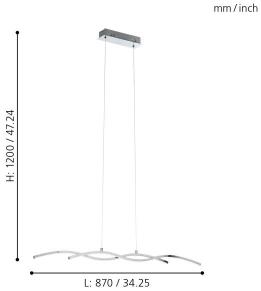 Eglo 96103 - Lampadario LED LASANA 2 2xLED/9W/230V