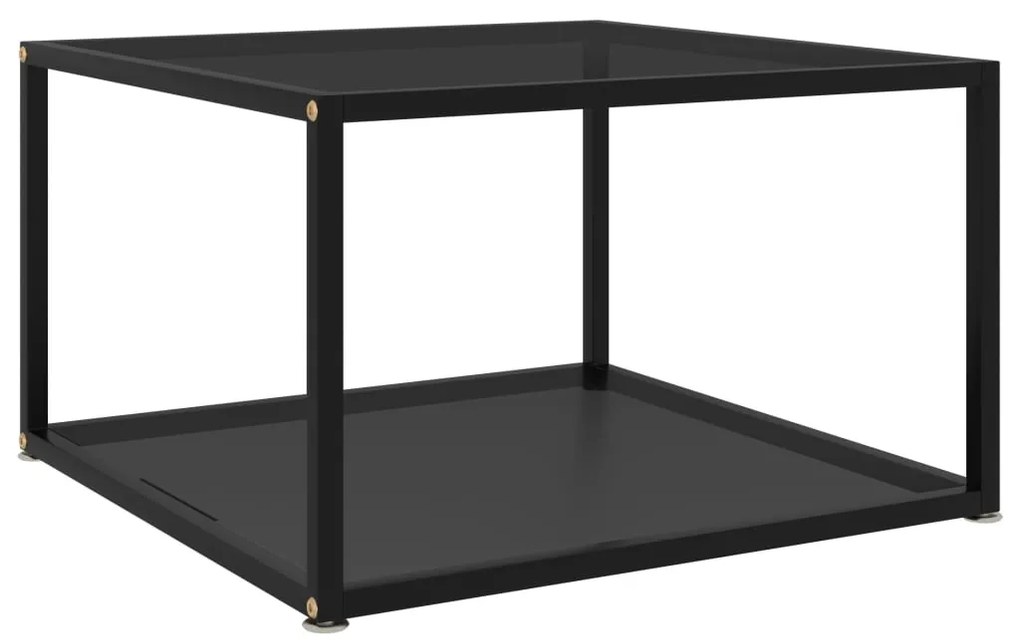 Tavolino Da Salotto Nero 60x60x35 Cm İn Vetro Temperato /