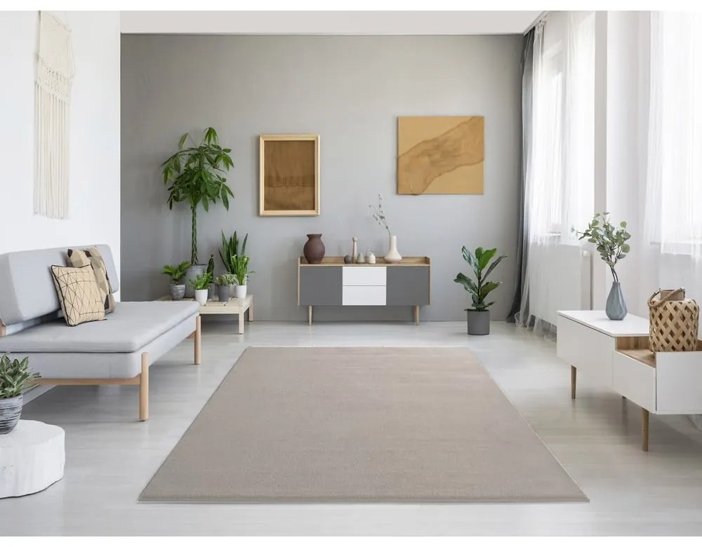 Tappeto beige-grigio 140x200 cm Montana Liso - Universal