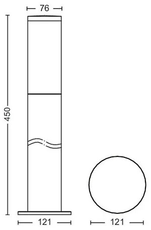 Philips - Lampada da esterno UTRECHT 1xE27/20W/230V 45 cm IP44