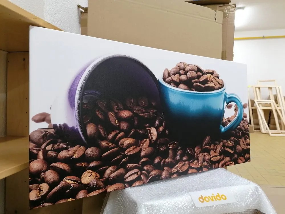 Stampa su tela – Tazze con chicchi di caffè