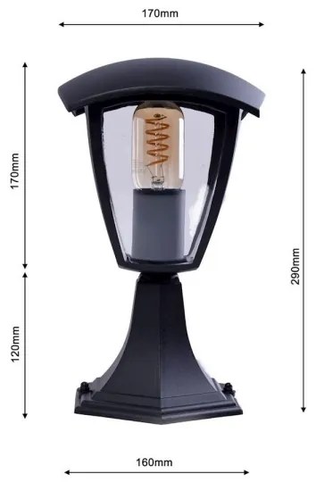 Lampada da esterno FOX 1xE27/40W/230V IP44 nero