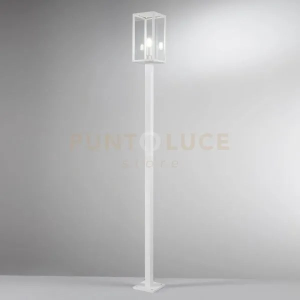 Palo mirage bianco 1 luce attacco e27 ip44 x17x17x199,5cm in metall...