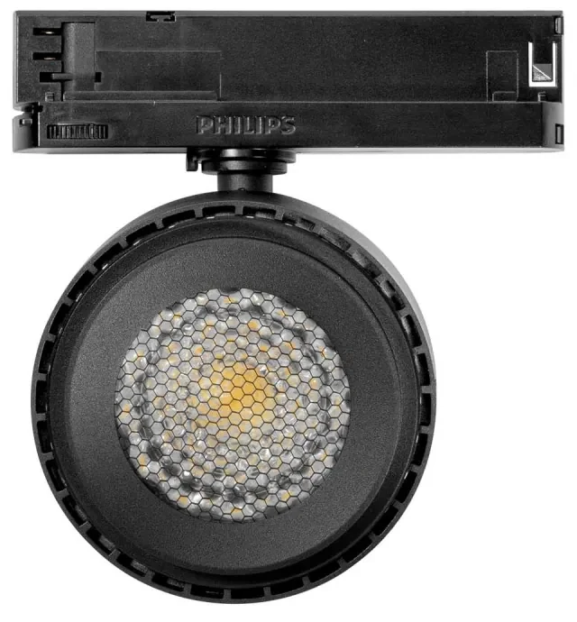 Faro LED 34W per Binario Trifase Regolabile 15°-60° Nero Philips Driver CCT CRI97 UGR11 Colore Bianco Variabile CCT
