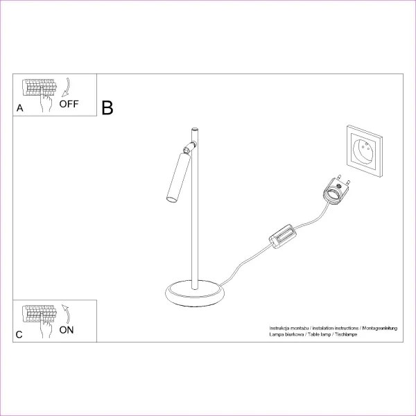 Sollux SL.1470 - Lampada da tavolo PASTELO 1xG9/8W/230V oro