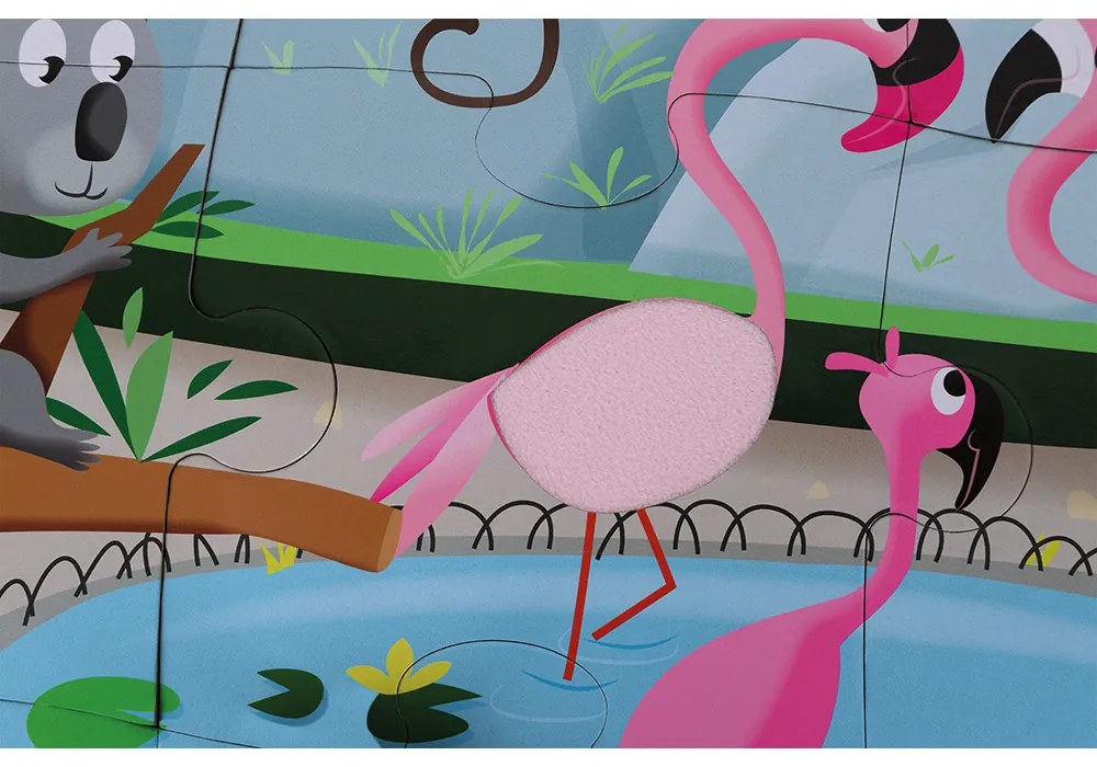 Puzzle Tattile - una Giornata Allo Zoo - 20 pezzi