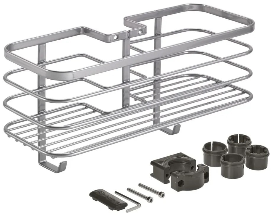 Mensola da bagno autoportante in acciaio argento Luxy - Metaltex