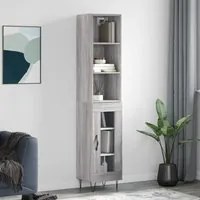 Credenza Grigio Sonoma 34,5x34x180 cm in Legno Multistrato 3189891