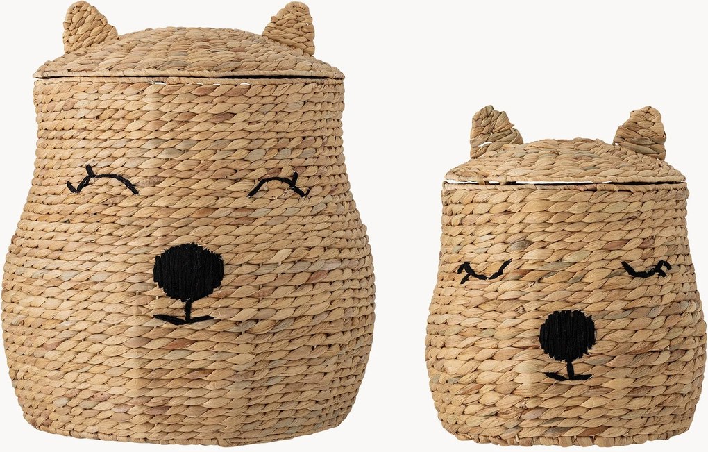 Set di 2 cestini portaoggetti per bambini in fibra naturale Berny