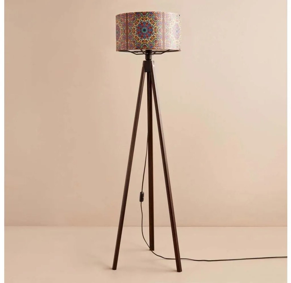 Lampada da terra AYD 1xE27/40W/230V marrone/multicolore