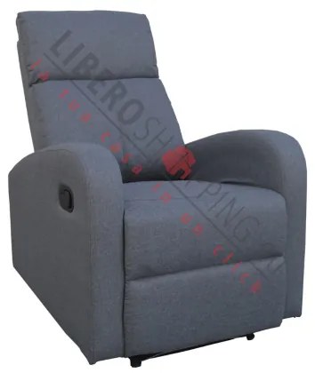 Poltrona relax manuale reclinabile FORTUNA in tessuto GRIGIO