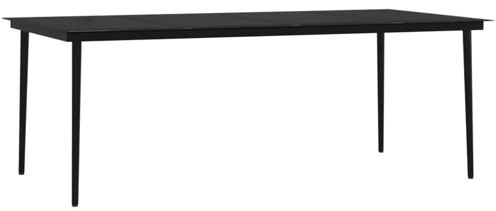 Set mobili da pranzo da giardino 9 pz con cuscini nero