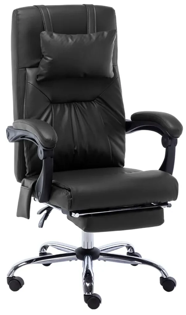Sedia da ufficio massaggiante nera in similpelle
