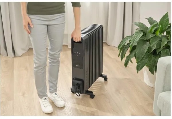 Sencor - Radiatore ad olio con 11 elementi 1000/1200/2400W/230V Wi-Fi nero