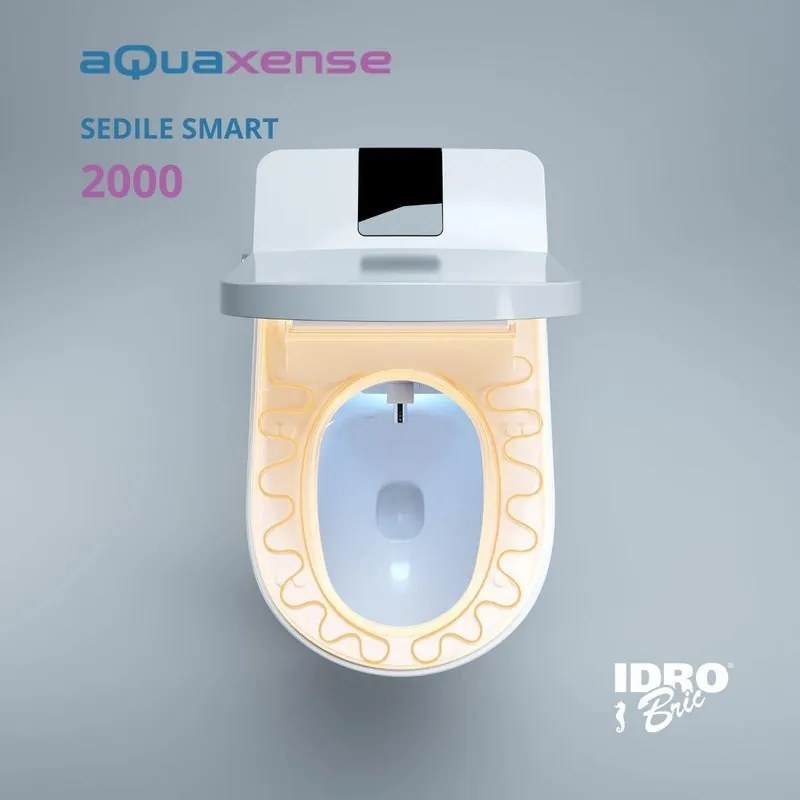 Sedile wc riscaldato multifunzione con bidet integrato e controlli wireless Smart 2000 L50,8 x P37,9 x H15,1cm
