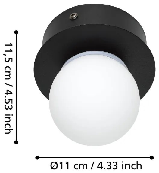 Eglo 900659 - Plafoniera LED da bagno MOSIANO LED/3,3W/230V IP44 nero