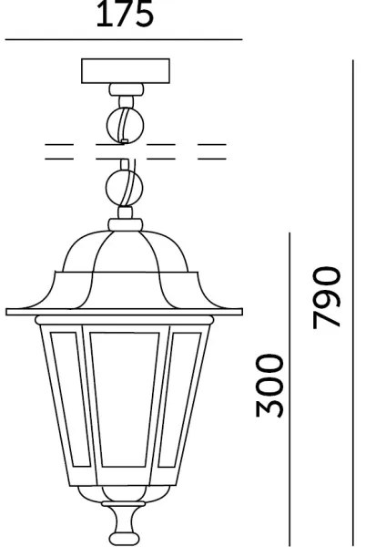 Lampadario da esterno a sospensione con catena 1xE27/60W/230V nero