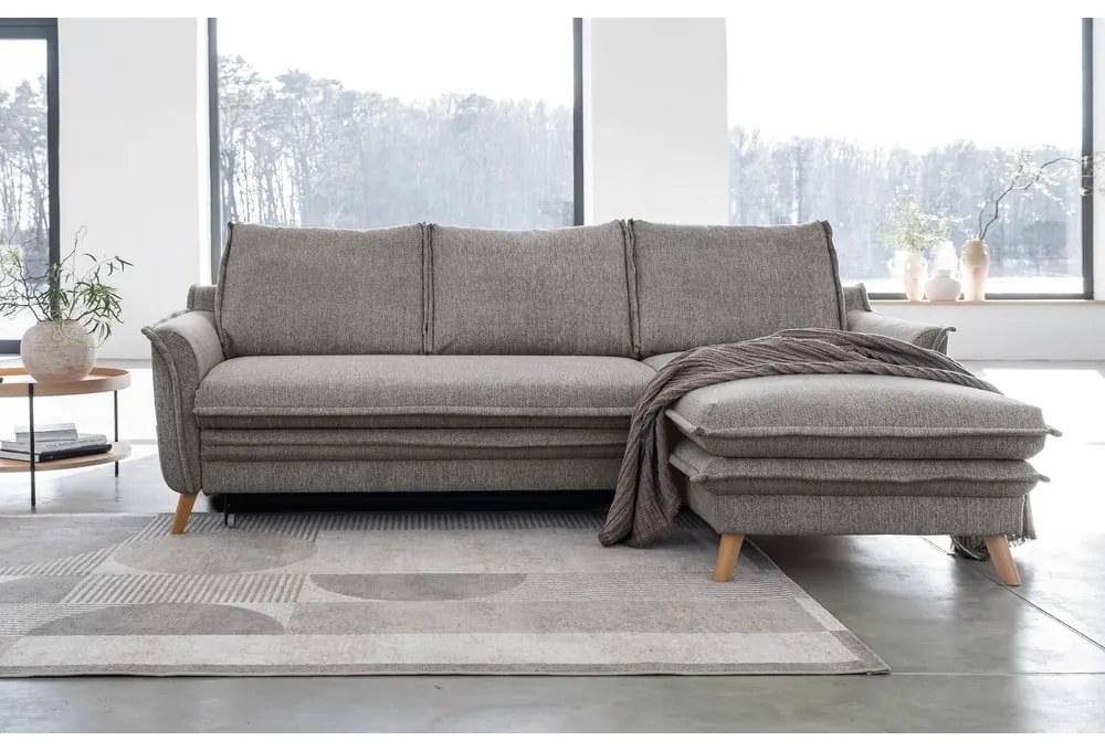 Divano letto angolare grigio (angolo destro) Charming Charlie - Miuform