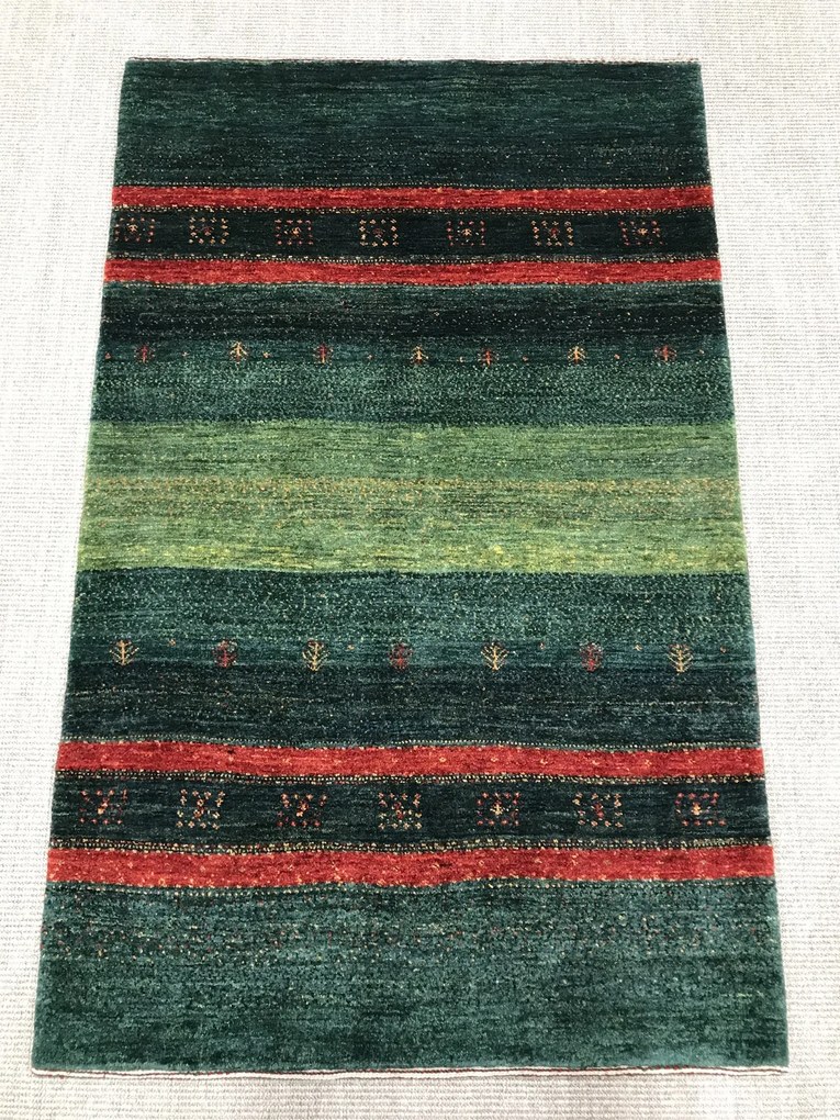 Loribaft Tappeto persiano 100x150 Verde (Iran) Annodato A Mano
