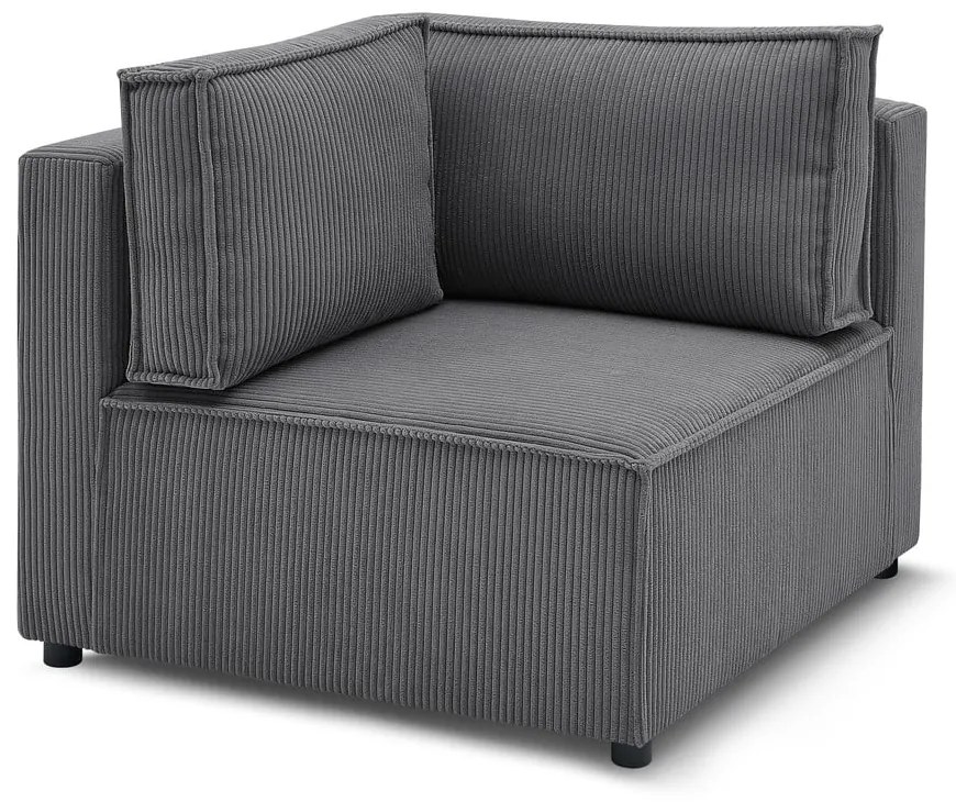 Modulo divano in velluto a coste variabile grigio scuro Nihad modular - Bobochic Paris