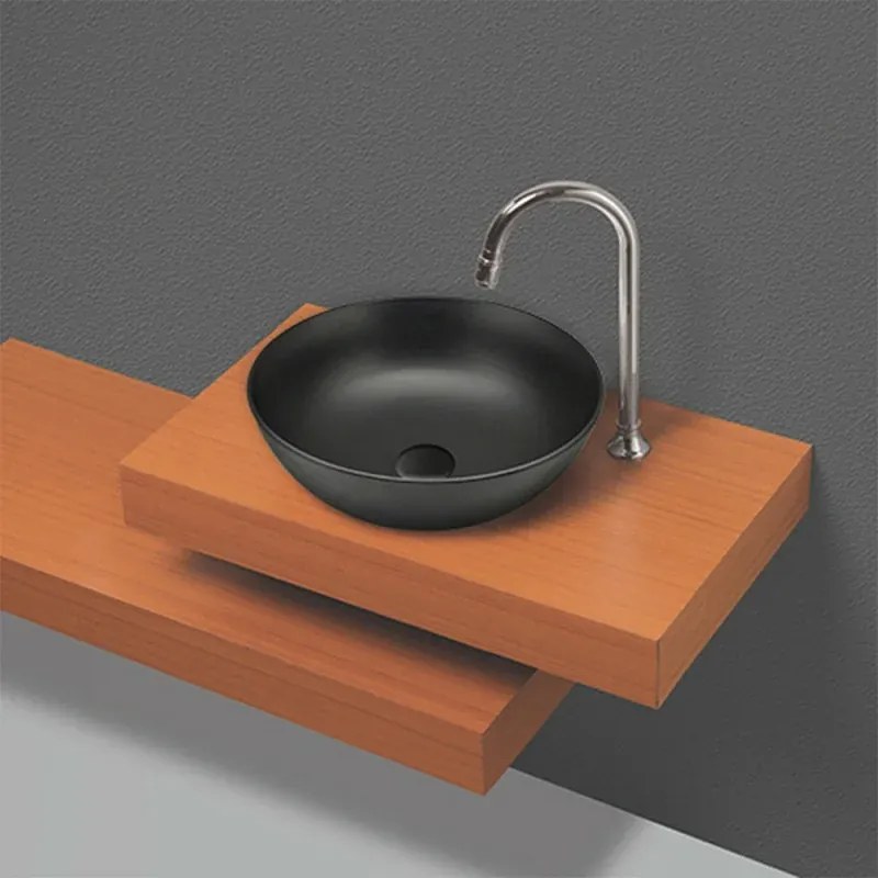 Lavabo da appoggio a ciotola 38,5 cm nero opaco in ceramica Espeon