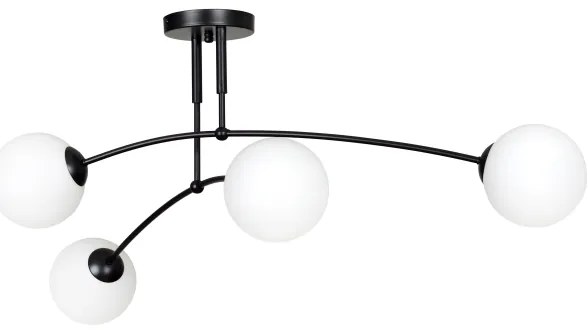 Lampadario a sospensione con supporto rigido PREGOS 4xE14/10W/230V nero