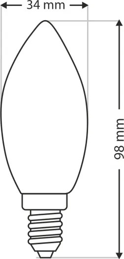 Lampadina tecnica C35 E14/40W/230V 2700K