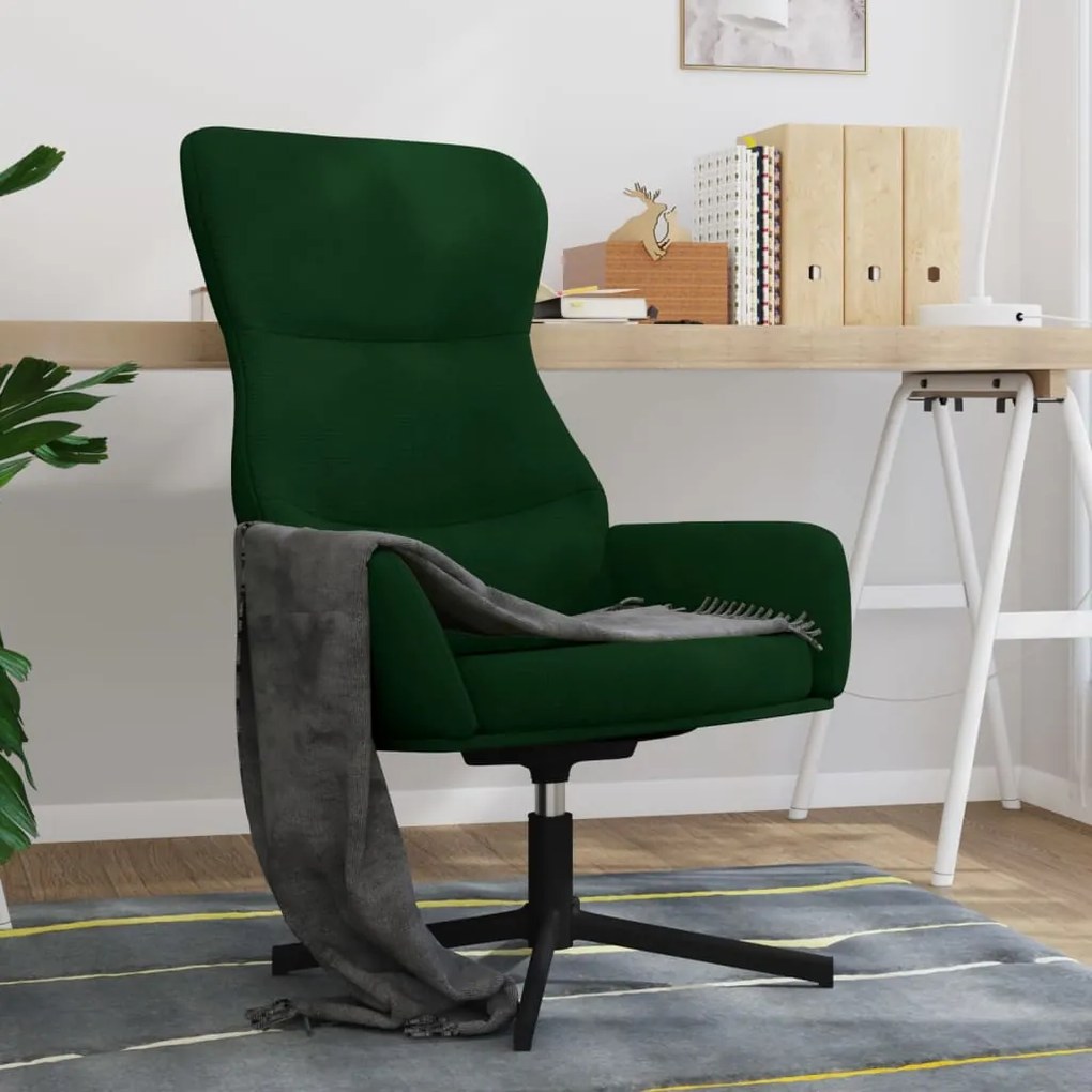 Sedia Relax Verde Scuro İn Velluto /