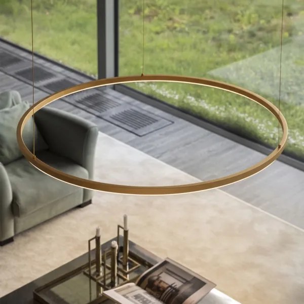 Ideal Lux - Lampadario LED a sospensione su cavo ORACLE SLIM LED/29W/230V CRI 90 Ø 50 cm finitura dorata