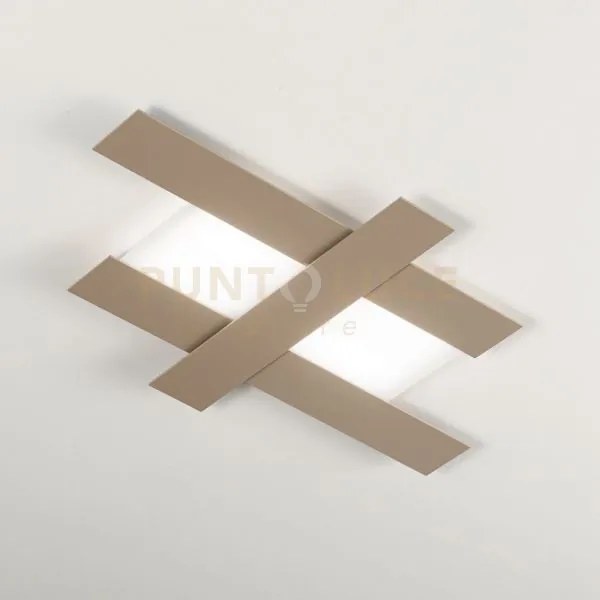 Doha p/m - applique colore tortora in alluminio e metacrilato a led...