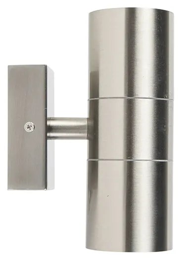 Lampada da parete per esterni in acciaio 2 luci IP44 - Duo