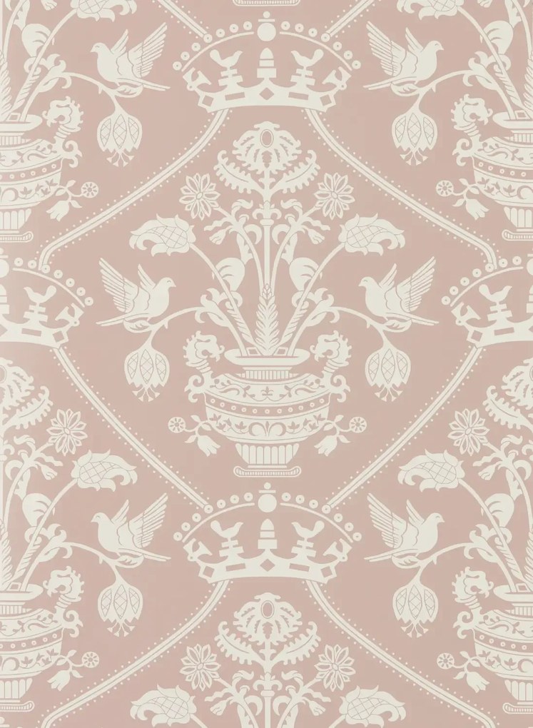 Sanderson Carta da parati Highgrove Damask - Rose