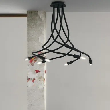 Lampadario Plafoniera Lover Eclettico Colore Nero 40W Mis 120 x 150 cm