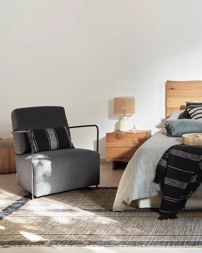 Kave Home - Testiera Rasha impiallacciata rovere finitura naturale per letto da 160 cm