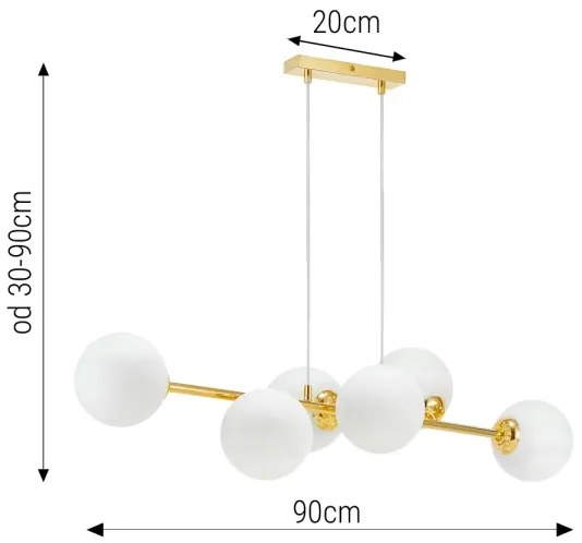 Lampadario a sospensione con filo 6xE27/35W/230V oro