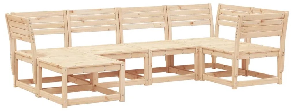 Set Divani da Giardino 6 pz in Legno Massello di Pino